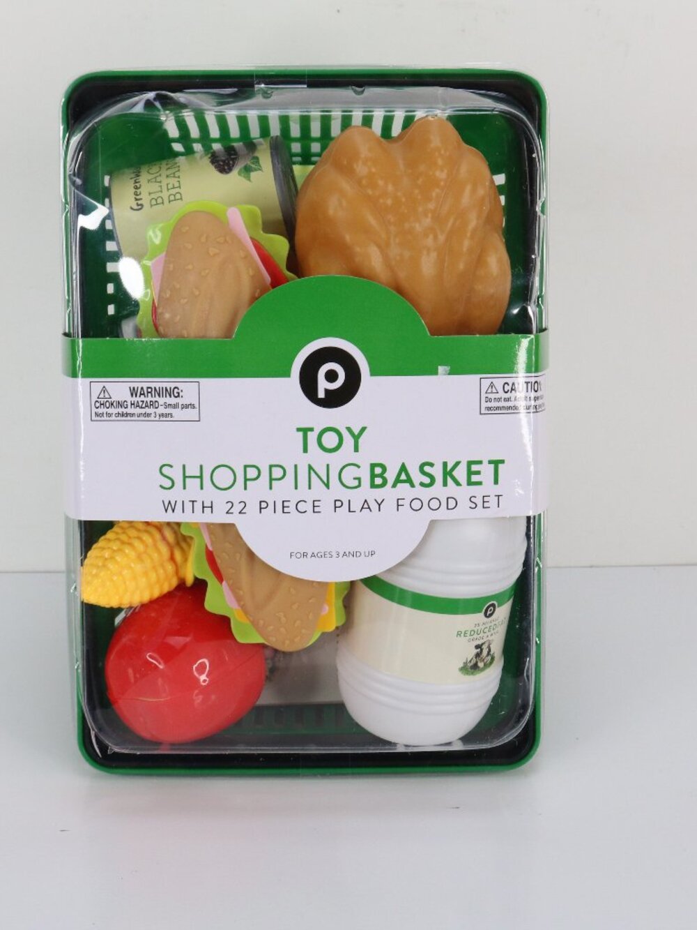 Publix Toy Shopping Basket * NEW Sealed * 22 Piece Play Food Set * 89335 *